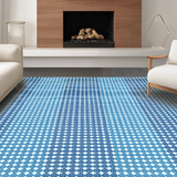 Ultra Soft Area Rug, Non Slip, Stain Resistant, Washable Area Rugs for Living Room, Bedroom, Trendy Tiled Earthy Elegance(Blue)