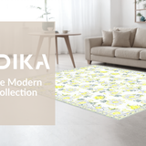 Ultra Soft Area Rug, Non Slip, Stain Resistant, Washable Area Rugs for Living Room, Bedroom, Stylish Minimalist Daisy Touch(White)