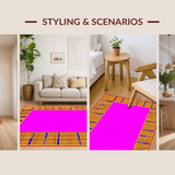 Ultra Soft Area Rug, Non Slip, Stain Resistant, Washable Area Rugs for Living Room, Bedroom, Vibrant Educational Game Inspired Design(Gold)