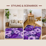 Ultra Soft Area Rug, Non Slip, Stain Resistant, Washable Area Rugs for Living Room, Bedroom, Enchanting Deep Purple Comfort(Purple)