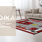 Ultra Soft Area Rug, Non Slip, Stain Resistant, Washable Area Rugs for Living Room, Bedroom, Sleek Monochrome Decorative Piece(Red)