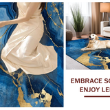 Ultra Soft Area Rug, Non Slip, Stain Resistant, Washable Area Rugs for Living Room, Bedroom, Contemporary Swirling Marble Design(Blue)