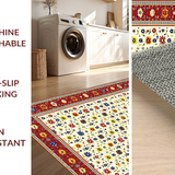Ultra Soft Area Rug, Non Slip, Stain Resistant, Washable Area Rugs for Living Room, Bedroom, Eclectic Bright Abstract Design(Red)