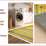 Ultra Soft Area Rug, Non Slip, Stain Resistant, Washable Area Rugs for Living Room, Bedroom, Modern Tribal High Traffic Kitchen Area Carpet(Yellow)
