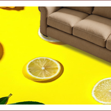 Ultra Soft Area Rug, Non Slip, Stain Resistant, Washable Area Rugs for Living Room, Bedroom, Charming Citrus Aesthetic Delight(Yellow)