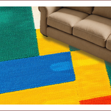Ultra Soft Area Rug, Non Slip, Stain Resistant, Washable Area Rugs for Living Room, Bedroom, Contemporary Burnt Orange Meditation Area Plush Carpet(Blue)