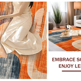 Ultra Soft Area Rug, Non Slip, Stain Resistant, Washable Area Rugs for Living Room, Bedroom, Vibrant Tie-Dye Patterned Elegance(Orange)