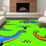 Ultra Soft Area Rug, Non Slip, Stain Resistant, Washable Area Rugs for Living Room, Bedroom, Interactive Child-Friendly Dinosaur Design(Green)