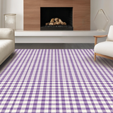 Ultra Soft Area Rug, Non Slip, Stain Resistant, Washable Area Rugs for Living Room, Bedroom, Contemporary Geometric Checkered Touch(Purple)