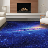 Ultra Soft Area Rug, Non Slip, Stain Resistant, Washable Area Rugs for Living Room, Bedroom, Vivid Nebula Patterned Masterpiece(Blue)