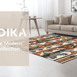 Ultra Soft Area Rug, Non Slip, Stain Resistant, Washable Area Rugs for Living Room, Bedroom, Dynamic Southwest Inspired Elements(Brown)