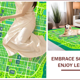 Ultra Soft Area Rug, Non Slip, Stain Resistant, Washable Area Rugs for Living Room, Bedroom, Vibrant Town Design Kids Car Play Mat(Green)