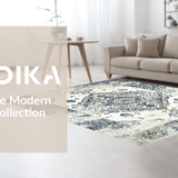 Ultra Soft Area Rug, Non Slip, Stain Resistant, Washable Area Rugs for Living Room, Bedroom, Refined Classic Tiled Arrangement(White)