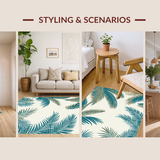 Contemporary Aqua Nature Print(Ivory)