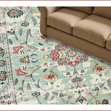 Distressed Cream Botanical Print(Blue)