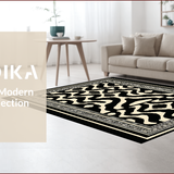 Ultra Soft Area Rug, Non Slip, Stain Resistant, Washable Area Rugs for Living Room, Bedroom, Wildlife Okapi Runner Rug for Hallways(Black)