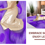 Ultra Soft Area Rug, Non Slip, Stain Resistant, Washable Area Rugs for Living Room, Bedroom, Charming Colorful Ripple Effect(Purple)