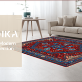 Ultra Soft Area Rug, Non Slip, Stain Resistant, Washable Area Rugs for Living Room, Bedroom, Vintage Modern Neutral Office Stain-Resistant Rug(Red)