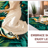 Ultra Soft Area Rug, Non Slip, Stain Resistant, Washable Area Rugs for Living Room, Bedroom, Elegant Green Floral Ethnic Style(Orange)