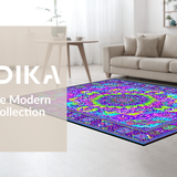 Ultra Soft Area Rug, Non Slip, Stain Resistant, Washable Area Rugs for Living Room, Bedroom, Vivid Hippie Artful Geometry(Purple)