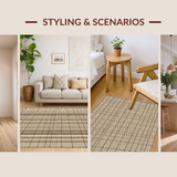Ultra Soft Area Rug, Non Slip, Stain Resistant, Washable Area Rugs for Living Room, Bedroom, Elegant Warm Neutral Motif(Beige)