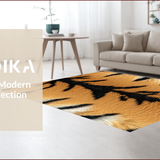 Ultra Soft Area Rug, Non Slip, Stain Resistant, Washable Area Rugs for Living Room, Bedroom, Tiger Print Faux Fur Living Room Accent Rug(Beige)