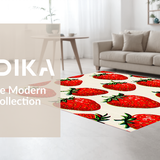 Ultra Soft Area Rug, Non Slip, Stain Resistant, Washable Area Rugs for Living Room, Bedroom, Playful Plush Fruit Design(Red)