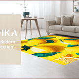 Ultra Soft Area Rug, Non Slip, Stain Resistant, Washable Area Rugs for Living Room, Bedroom, Playful Bright Yellow Whimsy(Yellow)