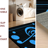 Ultra Soft Area Rug, Non Slip, Stain Resistant, Washable Area Rugs for Living Room, Bedroom, Vibrant Abstract Music Composition(Blue)
