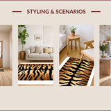 Ultra Soft Area Rug, Non Slip, Stain Resistant, Washable Area Rugs for Living Room, Bedroom, Striking Nature Themed Accent(Brown)
