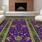 Ultra Soft Area Rug, Non Slip, Stain Resistant, Washable Area Rugs for Living Room, Bedroom, Rustic Colorful Diamond Pattern(Purple)