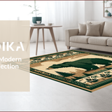 Ultra Soft Area Rug, Non Slip, Stain Resistant, Washable Area Rugs for Living Room, Bedroom, Earthy Bear-Themed Cozy Ambiance(Brown)