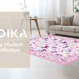 Ultra Soft Area Rug, Non Slip, Stain Resistant, Washable Area Rugs for Living Room, Bedroom, Lively Abstract Floral Elements(White)
