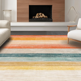 Ultra Soft Area Rug, Non Slip, Stain Resistant, Washable Area Rugs for Living Room, Bedroom, Stylish Multi-Hued Geometric Blend(Orange)