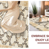 Ultra Soft Area Rug, Non Slip, Stain Resistant, Washable Area Rugs for Living Room, Bedroom, Whimsical Earthy Trellis Aesthetic(Beige)