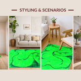 Ultra Soft Area Rug, Non Slip, Stain Resistant, Washable Area Rugs for Living Room, Bedroom, Luxurious Modern Fluffy Design(Green)