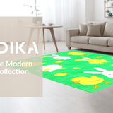 Ultra Soft Area Rug, Non Slip, Stain Resistant, Washable Area Rugs for Living Room, Bedroom, Lighthearted Cartoon Animal Theme(Green)
