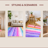 Ultra Soft Area Rug, Non Slip, Stain Resistant, Washable Area Rugs for Living Room, Bedroom, Whimsical Pastel Unicorn Aesthetic(Pink)