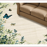 Ultra Soft Area Rug, Non Slip, Stain Resistant, Washable Area Rugs for Living Room, Bedroom, Naturalistic Insect Motif Aesthetic(Beige)