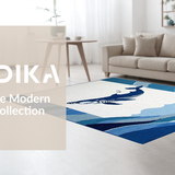 Ultra Soft Area Rug, Non Slip, Stain Resistant, Washable Area Rugs for Living Room, Bedroom, Whimsical Aqua Marine Elegance(Blue)