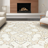 Ultra Soft Area Rug, Non Slip, Stain Resistant, Washable Area Rugs for Living Room, Bedroom, Stylish Modern Trellis Arrangement(Beige)