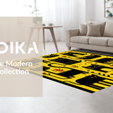 Ultra Soft Area Rug, Non Slip, Stain Resistant, Washable Area Rugs for Living Room, Bedroom, Elegant Black and Yellow Contrast(Yellow)
