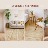 Ultra Soft Area Rug, Non Slip, Stain Resistant, Washable Area Rugs for Living Room, Bedroom, Elegant Natural Tones Layered(Beige)