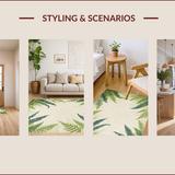 Ultra Soft Area Rug, Non Slip, Stain Resistant, Washable Area Rugs for Living Room, Bedroom, Elegant Floral Overlay Design(Beige)