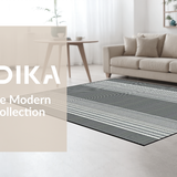 Ultra Soft Area Rug, Non Slip, Stain Resistant, Washable Area Rugs for Living Room, Bedroom, Chic Minimalist Striped Aesthetic(Gray)