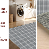 Ultra Soft Area Rug, Non Slip, Stain Resistant, Washable Area Rugs for Living Room, Bedroom, Artful Abstract Black Checker Theme(Gray)