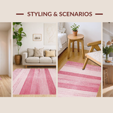 Ultra Soft Area Rug, Non Slip, Stain Resistant, Washable Area Rugs for Living Room, Bedroom, Dusty Rose Modern Minimalist Appeal(Pink)