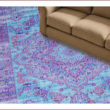 Ultra Soft Area Rug, Non Slip, Stain Resistant, Washable Area Rugs for Living Room, Bedroom, Chic Distressed Medallion Aesthetic(Purple)