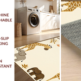 Ultra Soft Area Rug, Non Slip, Stain Resistant, Washable Area Rugs for Living Room, Bedroom, Serene Neutral Tones with Animal Art(Beige)
