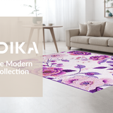 Ultra Soft Area Rug, Non Slip, Stain Resistant, Washable Area Rugs for Living Room, Bedroom, Cozy Vibrant Garden Influence(Purple)